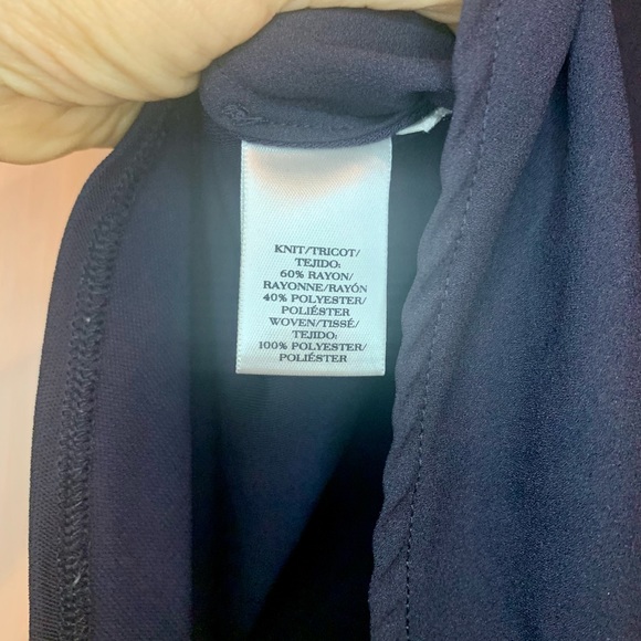 Ann Taylor Romantic Navy Sleeveless Blouse - size XL - Picture 5 of 9